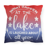 Outdoor Pillows - What Happens at the Lake Laughed at All Year - HRCL LL